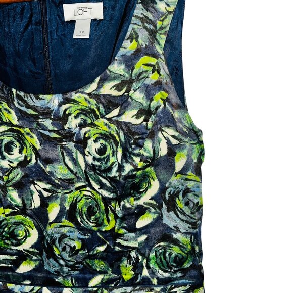 Ann Taylor Loft Womens Floral Pattern Sleeveless Dress Size 10 - Picture 4 of 11